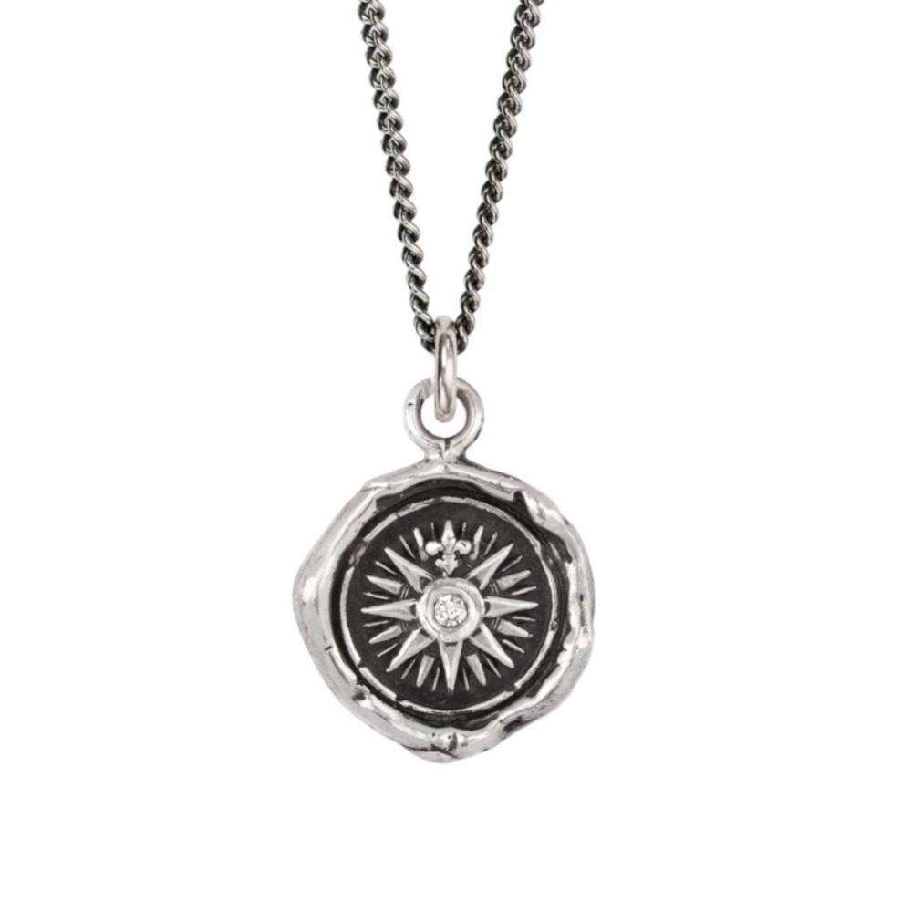 Pyrrha Diamond Set Sterling Silver Direction Charm